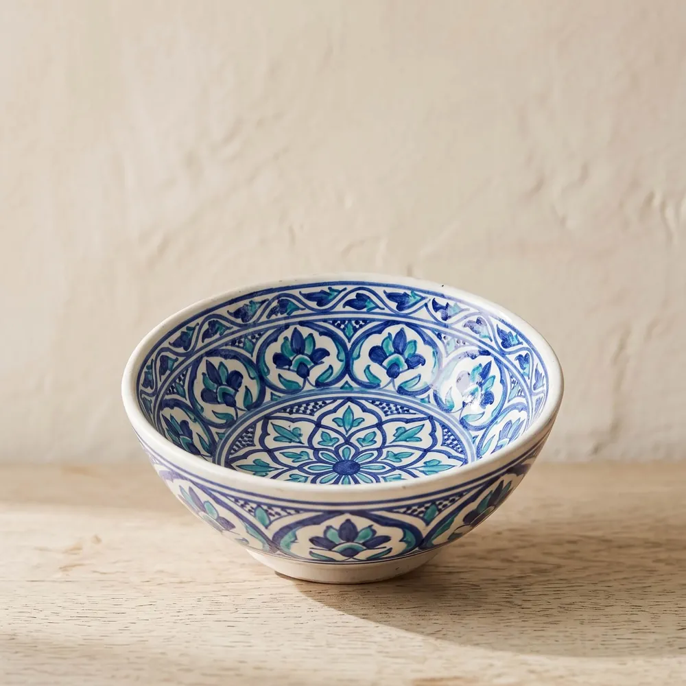 Blue pottery bowl